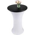 thumbnail image 6 of JISEN Cocktail Waterproof Round Table Topper Cap Polyester Fitted Stretchable Tablecloth Cover 48 Inch D-Black, 6 of 6