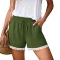 thumbnail image 2 of Sentmoon Plus Size Shorts for Women Drawstring High Waist Sweat Shorts Women Breathable Solid Color Lace Regular Fit Womens Bermuda Shorts Knee Length Trendy for Beach and Vacation S-2XL, 2 of 8