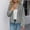 Gray, variant on Fall Fashion Quilted Jacket for Women Basic Crew Neck Long Cuffed Sleeve Zip Up Coats with Pockets Casual Short Solid Color Cardigan Jackets