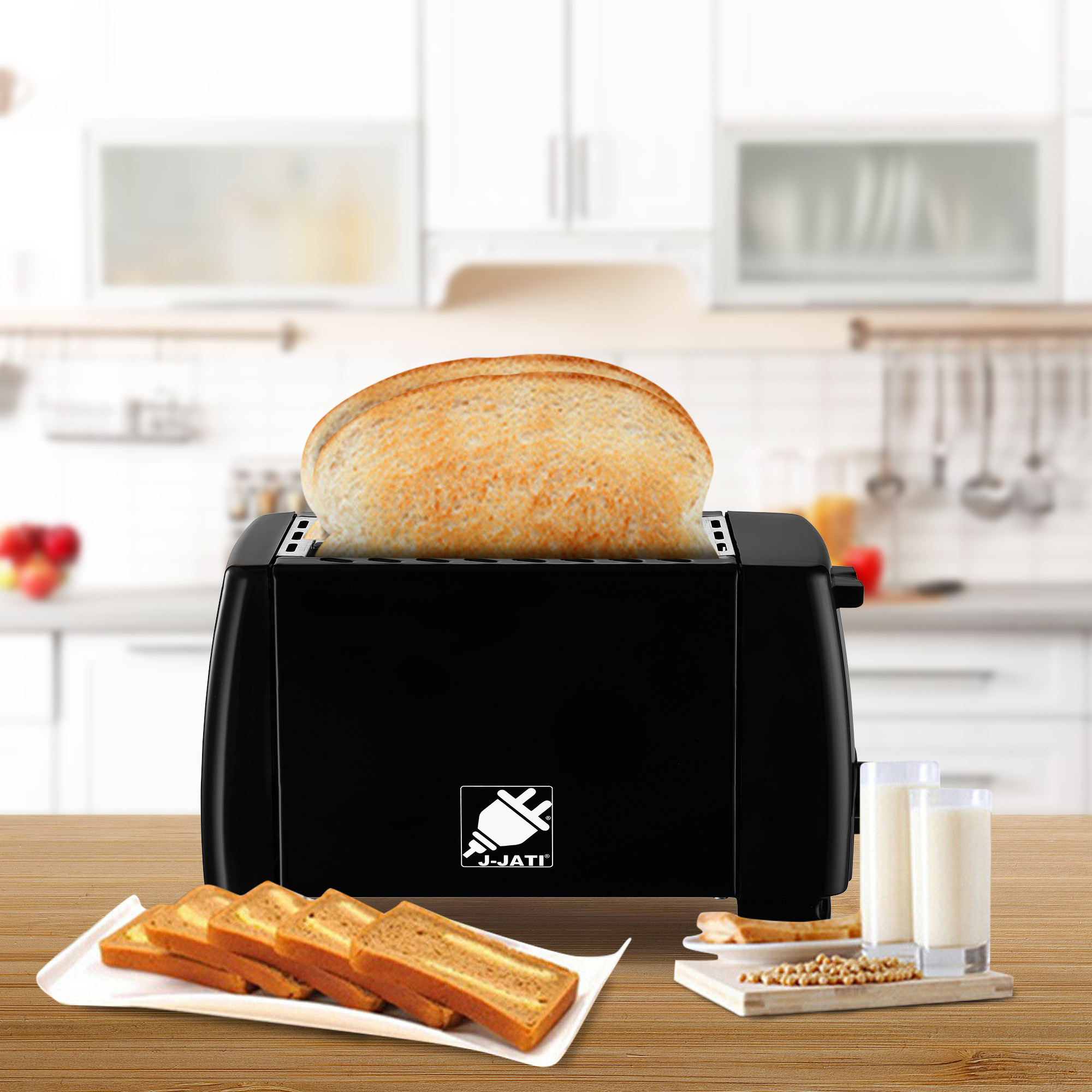 JJati 2 Slice Toaster Wide Slot Compact Toaster with Defrost/Bagel