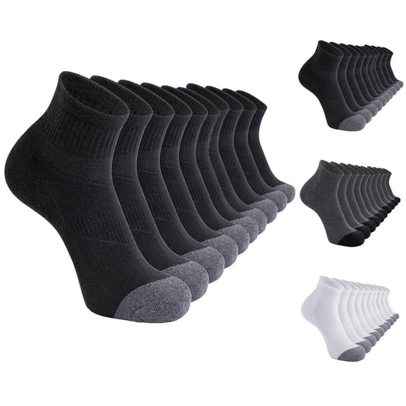 Bxsruta Men's Athletic Cushion Socks Breathable Moisture Wicking for Running Hiking Casual 6 Pack