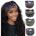 thumbnail image 1 of Banda para el cabello de ala ancha elástica deportiva con estampado a cuadros de estilo europeo y americano, diadema absorbente de sudor, pañuelo para la cabeza de yoga para mujer, 1 of 5