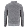 thumbnail image 5 of Men's Cardigan Sweater Button Up Knit Textured Stand Collar Regular Fit Full Zip Fleece Lined Winter Warm, 5 of 7