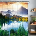 thumbnail image 4 of Mizhona Landscape Mountain Shower Curtain Forest Nature Shower Curtains for Bathroom Waterproof Washable Modern Decor 72"x78", 4 of 7