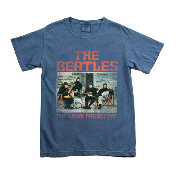 Men's Beatles The Lady Madonna Slim Fit T-shirt Medium Blue