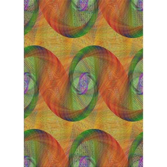 Ahgly Company Indoor Rectangle Patterned Fire Brick Red Abstract Area Rugs, 2' x 4'