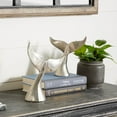 thumbnail image 3 of 7", 10"H Silver Aluminum Metal Whale Sculpture, by DecMode (2 Count), 3 of 13