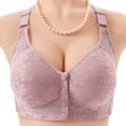thumbnail image 2 of Hduncf Daisy Bras for Older Women Front Closure Full Coverage Senior Padded Bras Push Up Bra Comfortable Everyday Bralettes Gray 44, 2 of 3