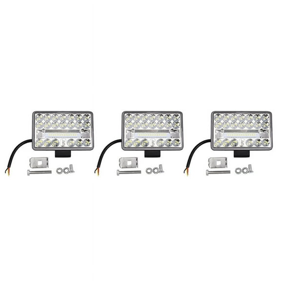 3pcs 4 Inch Car LED Work Light 108W 36LED Bar Square Spotlight 12V 24V Offroad for Truck Offroad ATV,3 x Work Light 3 x Bracket 6 x Screw 6 x Nut,black