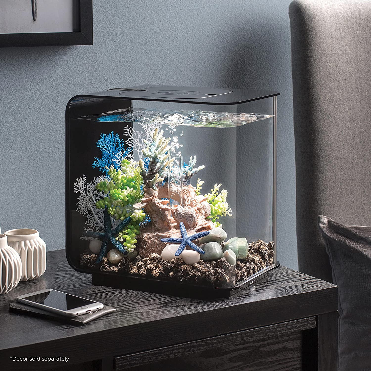 biOrb Flow 15 Aquarium with Standard Light - 4 Gallon, Black, Acrylic