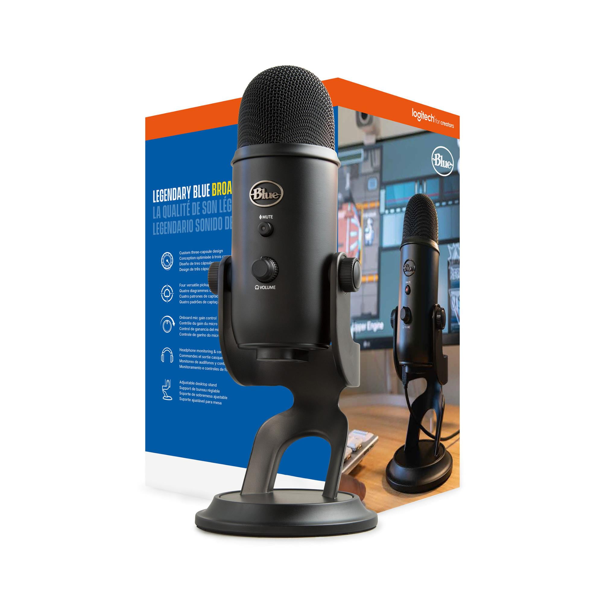 Blue Yeti Blackout USB Studio Microphone with Knox Gear Blue Yeti Blackout USB Studio Microphone with Knox Gear