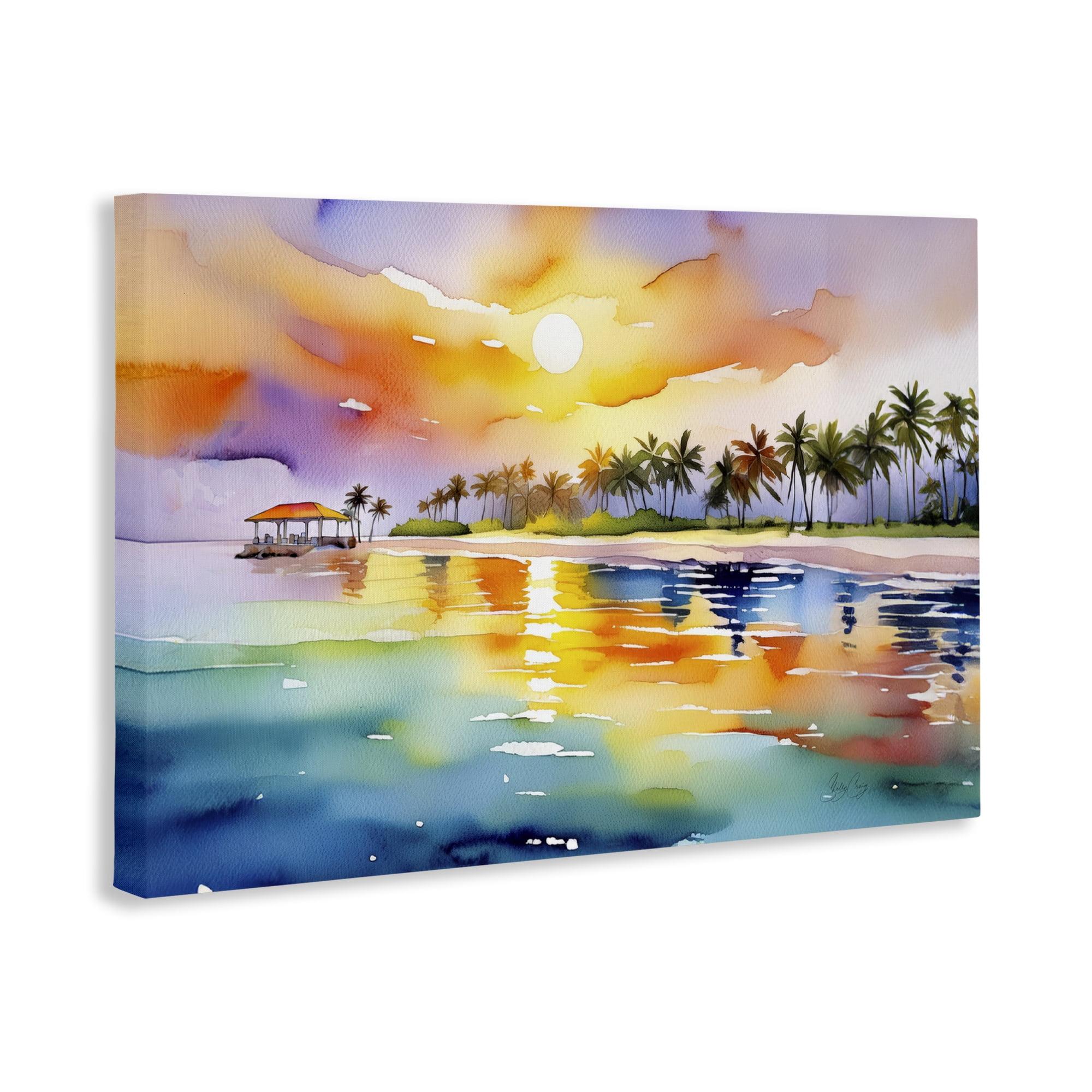Stupell Industries Caribbean Calm Sunset Canvas Wall Art, design by Shelly Craig