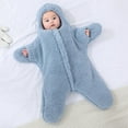 thumbnail image 2 of Baby Starfish Onesie, Thick Imitation Fleece Starfish Newborn Sleeping Bag, Infant Footie Jumpsuit Winter Warm Outfits, 2 of 11
