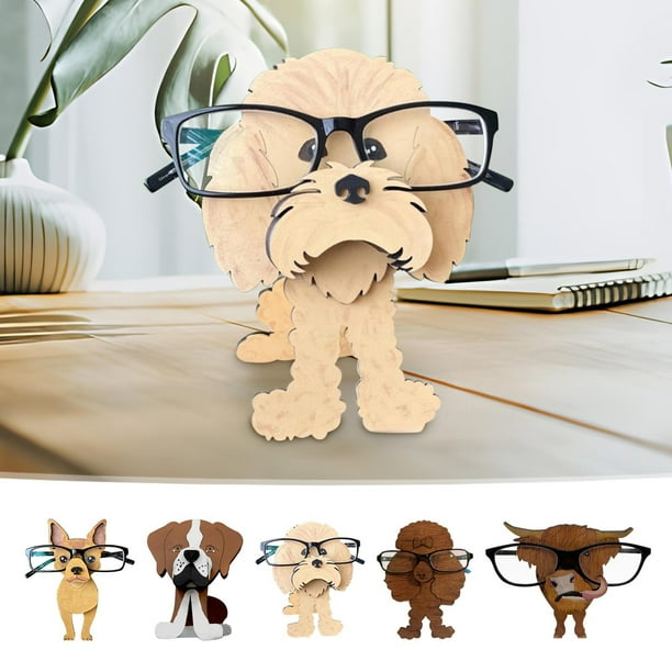 Soporte para gafas de perros • Organizador de marco de gafas de mesa • Accesorio decorativo de escritorio • Adorno de animales adorables • Idea de regalo
