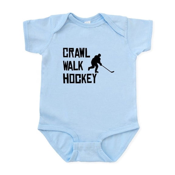 CafePress - Crawl Walk Hockey Body Suit - Baby Light Bodysuit, Size Newborn - 24 Months