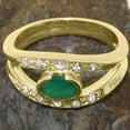 thumbnail image 5 of LBG British Made 9k Yellow Gold Ring with Natural Emerald & Diamond Womens Band Ring - 33 size options - Size 4, 5 of 7