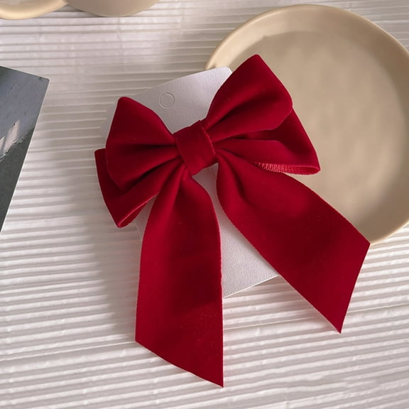 Elegant Velvet Hair Bow Clip for Girls Stylish Big Ribbon Barrettes Hair Accessories