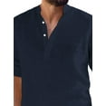 thumbnail image 3 of DYMADE Men Daily Beach Style V-neck 3/4 Sleeved Shirt, 3 of 4