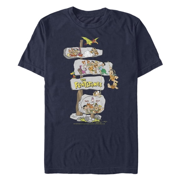 Men's The Flintstones Direction Sign Graphic T-Shirt