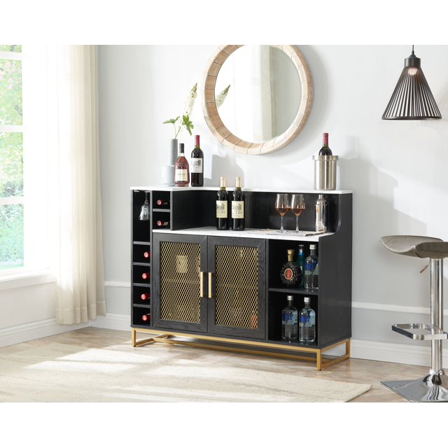 Gramercy Way Black Accent Bar with Mesh Door