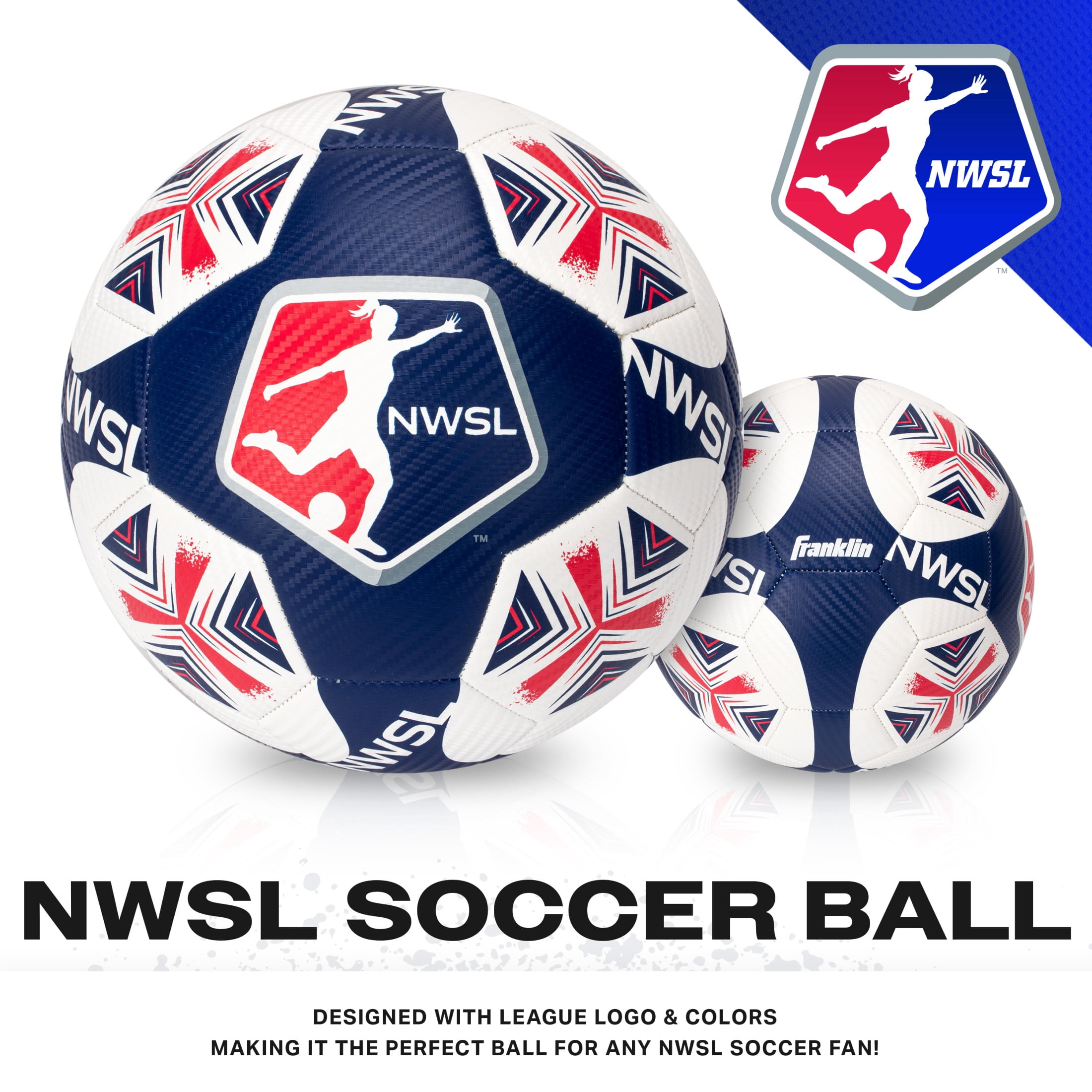Franklin Sports NWSL Soccer Ball - Official Size 5 - Regulation Size + Weight Soccer Ball for Kids + Adults - Great for Boys + Girls - Air Pump Included