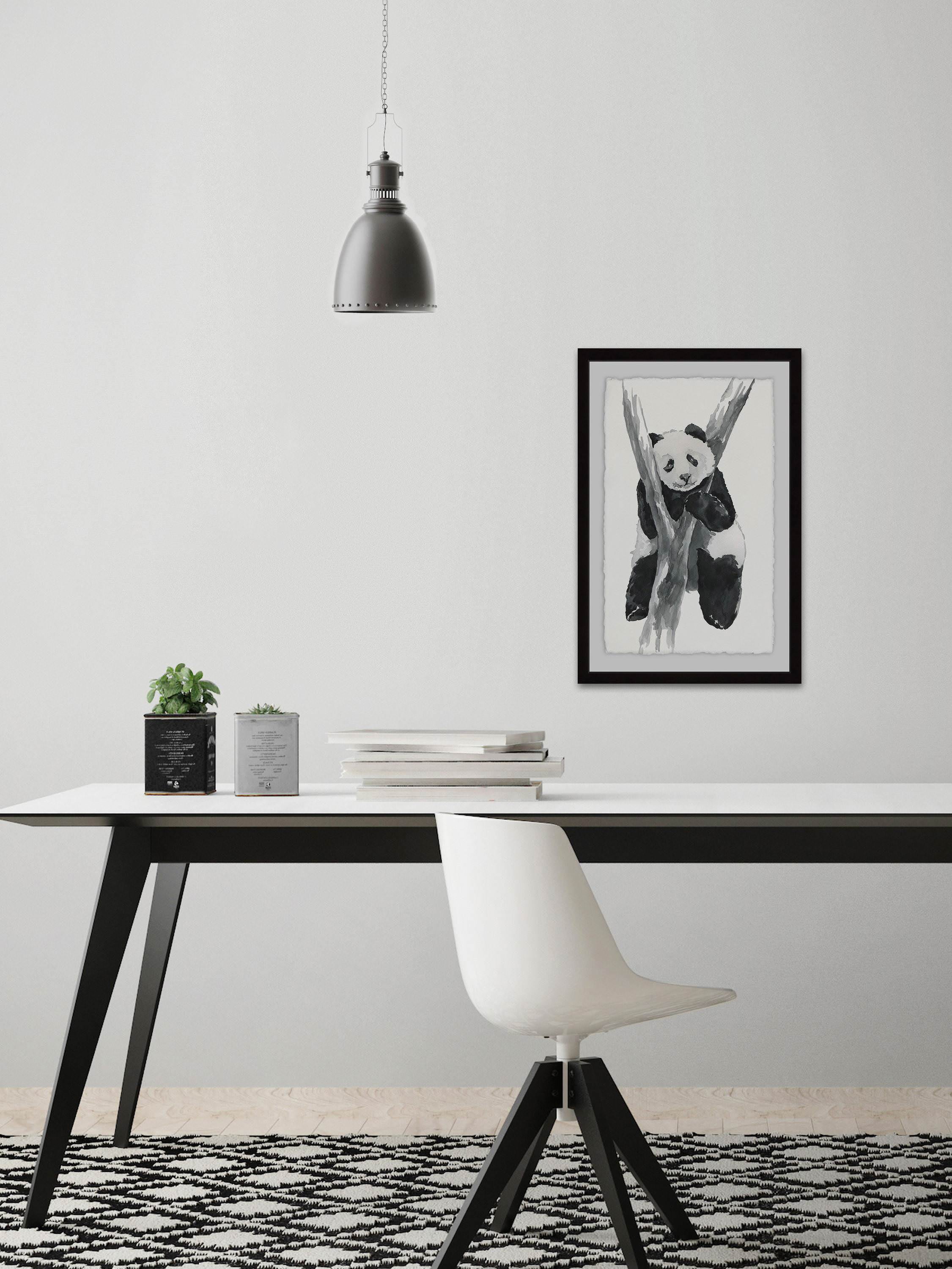 Lonesome Panda Framed Painting Art Print