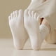 thumbnail image 2 of Calcetines de cinco dedos para mujer, calcetines hasta la pantorrilla, otoño e invierno, calcetines finos antibacterianos deportivos con puntera para mujer, calcetines de algodón con, 2 of 5
