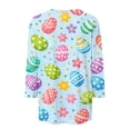 thumbnail image 5 of KDDYLITQ Women Easter Shirts Crew Neck 3/4 Length Sleeve Bunny Print Graphic Pullover Carrots Summer Blouse Daisies Cute Oversized Tees Light Blue S, 5 of 5