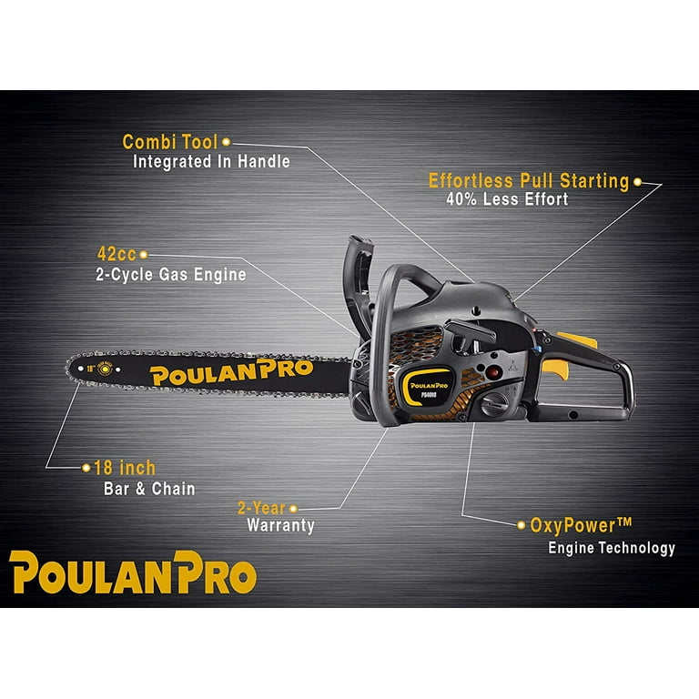 Poulan Pro PR4218 18 in 42cc 2-Cycle Gas Chainsaw, Storm Clean-Up