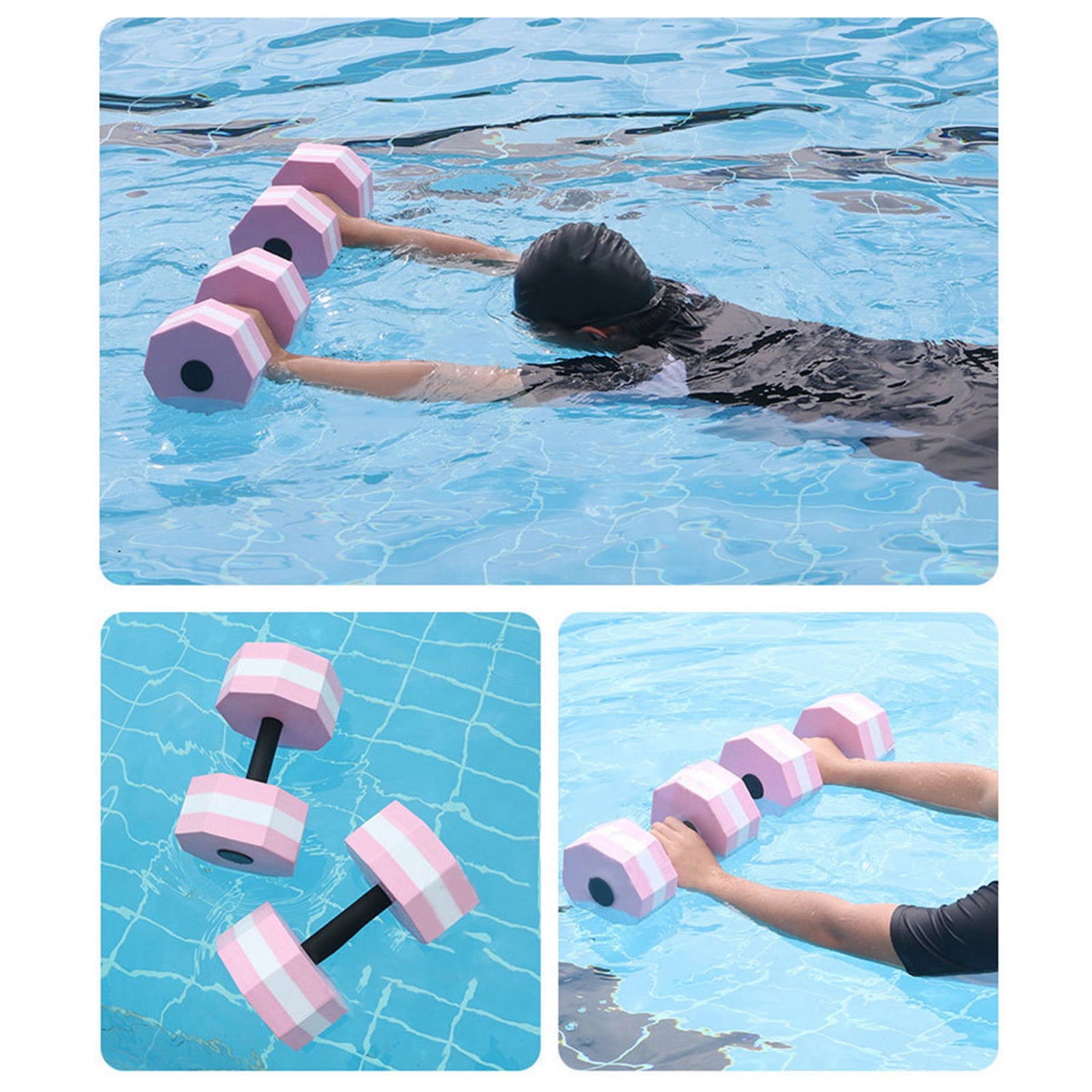 Paire d’haltères aquatiques en mousse - Aquagym bleu blanc - Bleu