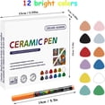 thumbnail image 3 of Permanent Marker Acrylic Pen, 12 Color Waterproof Quick Drying (1.0mm-6.0mm) Thread Width Suitable for Stone, Wood, Glass, Ceramic, Canvas, Tyres and Textiles, 3 of 5