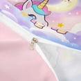 thumbnail image 4 of Metsweet Dreamy Unicorn Duvet Cover Queen, Watercolor Starry Sky Animal Queen Bedding,Pink Reversible,3-Piece,1 Duvet Cover and 2 Pillowcases, 4 of 6
