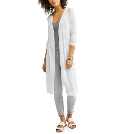 Women's Long Pointelle Cardigan