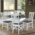 thumbnail image 6 of 42" Round Solid Wood Dual Drop Leaf Table with 4 Chairs in White/Heather Gray, 6 of 8
