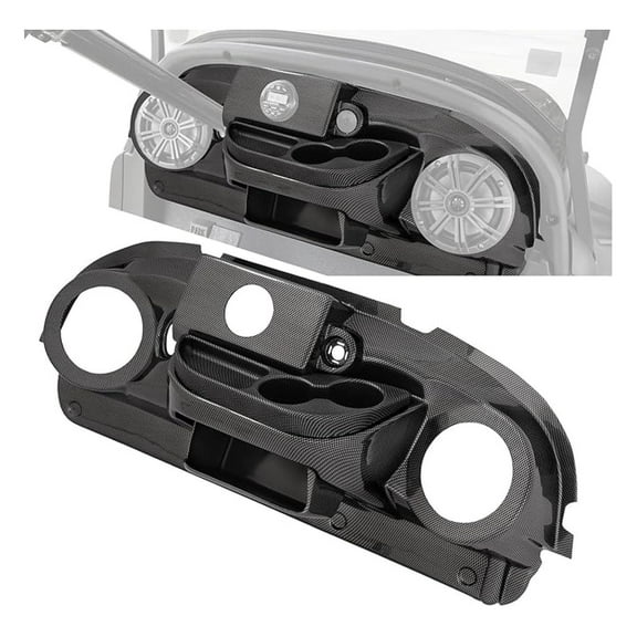 Board Cover Compatible with Club Car Precedent Golf Cart Radio Round Cut Carbon Fiber
