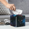 thumbnail image 6 of Gukieu Modern Colorful Eyes Print Leather Tissue Box, PVC Waterproof Velcro Opening and Closing Square Tissue Box Holder, Suitable for Home and Office Decoration, 6 of 7