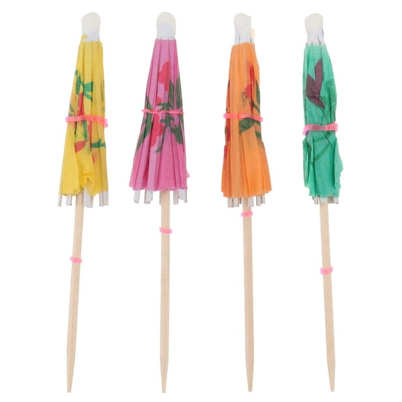 OUNONA 80 Pcs Exquisite Paper Umbrellas Drink Parasols Decor Skewer Travel Colorful