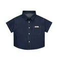 thumbnail image 1 of Veste en Denim Décontractée pour Tout-Petit Garçon, Manches Courtes, Style Western, Chemise en Denim à Boutons, Bleu Foncé, 7-8 Ans, 1 of 7