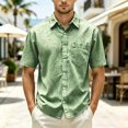 thumbnail image 2 of Men's Paisley Shirts Vintage Floral Button Down Shirt Casual Regular Fit Summer Shirt with Pockets Light Green XXXL, 2 of 4