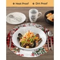 thumbnail image 3 of 15 Inch Round Placemats Set of 4, Red Plaid Christmas Non Slip Heat Insulation PP Table Mats, Snowman Xmas Tree Ball Elk Snowflake Washable Place Mats for Kitchen Dining Party Table Decor, 3 of 7