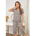 thumbnail image 5 of Ekouaer Women's Sleepwear Capri Pajama Sets Short Sleeve Two-Piece Pjs V Neck Tops & Capri Pants with Pockets, 5 of 7
