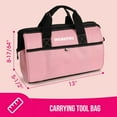 thumbnail image 5 of WORKPRO 53-Piece Pink Tool set with Electric Cordless Screwdriver, Basic Tool Kit Set for Women with 13'' Portable Tool Bag for DIY Home Repair/Maintenance - Pink Ribbon, 5 of 8