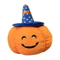 thumbnail image 2 of Euahivb Halloween Pumpkin Stuffed Toy Plush Pillow 13.8 x 13.8 Inch Soft Cushion with Blue Witch Hat for Couch Living Room Spooky Seasonal Decor, 2 of 7