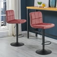 Duhome Bar Stools with Back Set of 2, Modern Velvet Adjustable