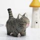 thumbnail image 3 of Adornos de gatito tallados en madera hechos a mano, animales pequeños, decoración creativa de escritorio de madera para gatos, manualidades, 3 of 6