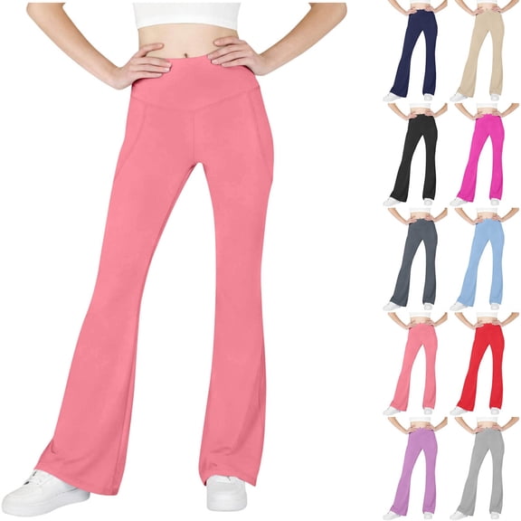 Piuwrlz Flared Pants Teen Girls Boys Fleece Sweatpants With Pocket Pant Dark Gray Size 12-13 Years