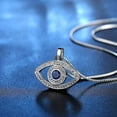 thumbnail image 5 of Evil Eye Cubic Zirconia Crystal Necklace (Silver), 5 of 5