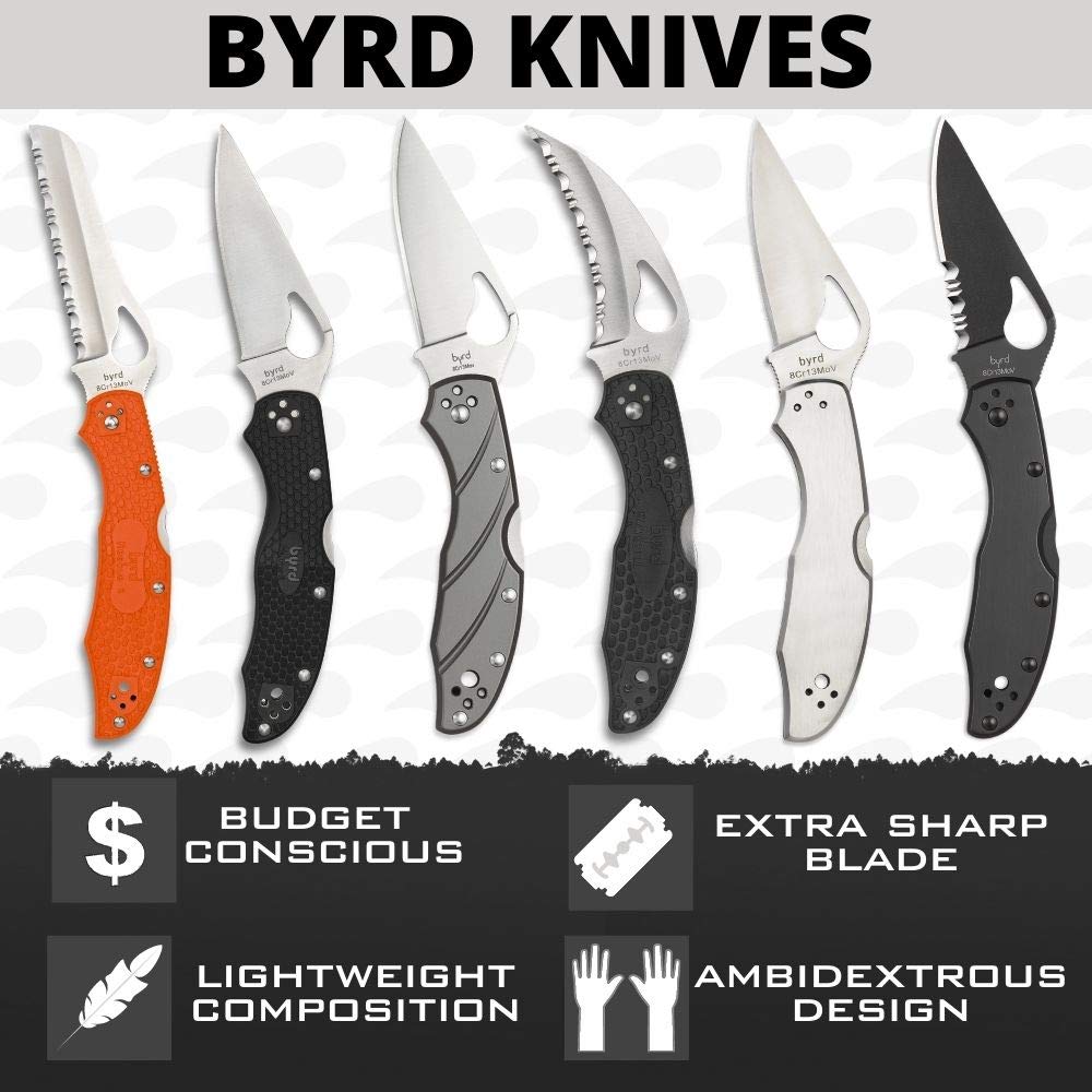 byrd Meadowlark 2 Black G-10 PlainEdge Folding Knife