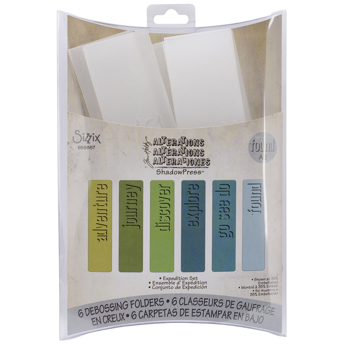 Sizzix Shadow Press A2 Debossing Folders, 6pk, Documented By Tim