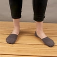 thumbnail image 4 of Women's Rayon from Bamboo Fiber No Show Thin with Thick Comfort Sole Socks - Size XL - Grey - 3 pairs, 4 of 6